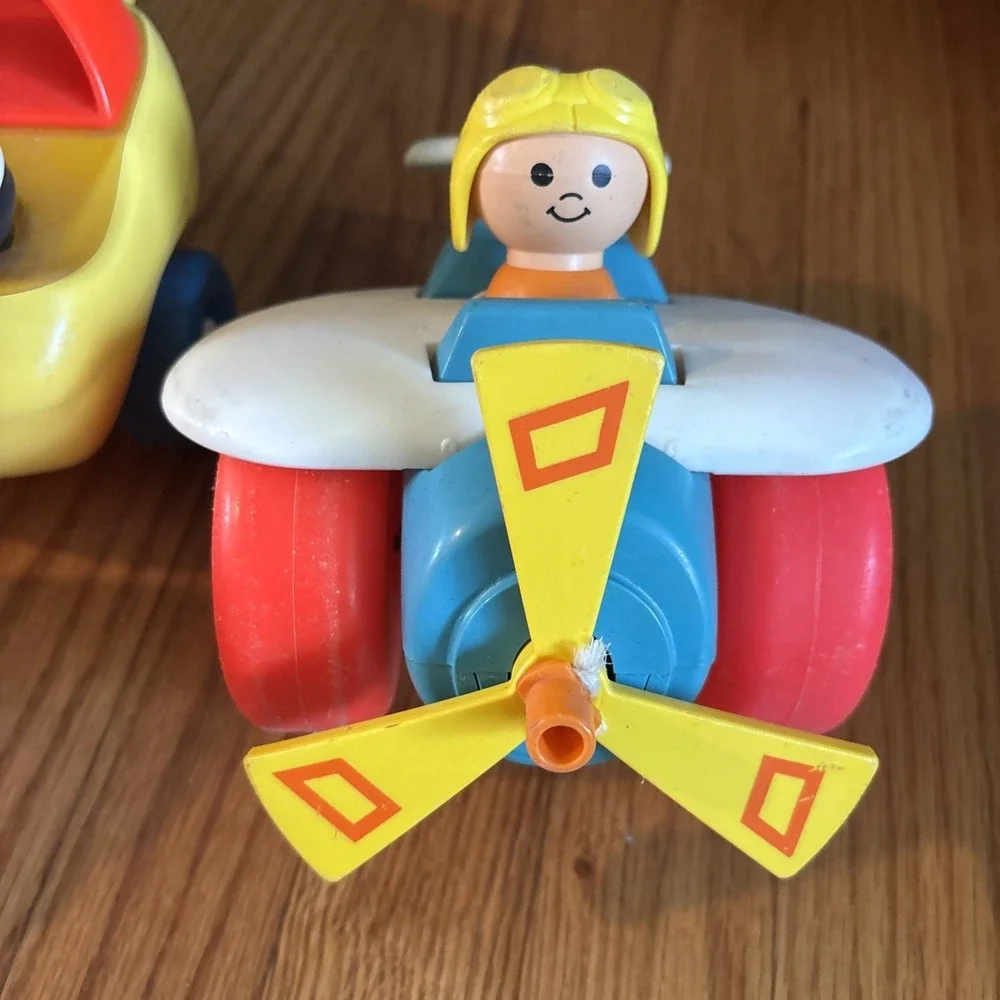 Vintage Little Tikes Toddle Tots Lot Crane Plane Car Truck Figures 16pc